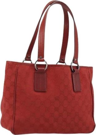 Gucci Pre-owned Vintage Tote Bag - Dames - Vintage Shopper - Rood - ONE Size - Leer - Vintage