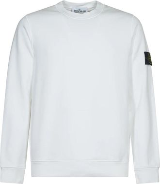 Stone Island Crewneck Sweatshirt - Heren - Sweatshirts - Wit - M - Katoen - Hoodies & sweatvesten
