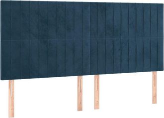 vidaXL Cabecero Terciopelo Azul Oscuro 180x5x118/128 Cm Vidaxl