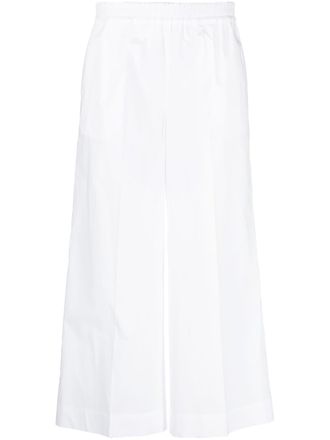 P.A.R.O.S.H. Pantaloni crop a gamba ampia - Bianco
