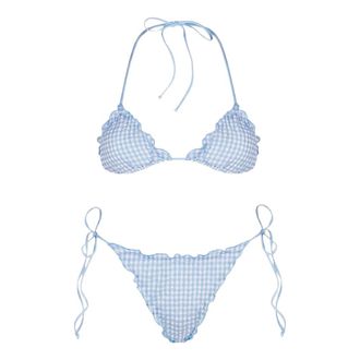 MC2 Saint Barth Bikinis, female, Blue, Size: L Frou Frou Triangle Bikini