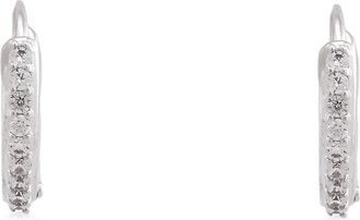 Swarovski Matrix Pierced Earrings Mini Hoop Matrix Rhodium Shiny White