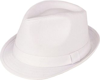 Generic White Cotton Trilby with Adjustable Inner Band (UK, Numeric, 7 1/4, White)
