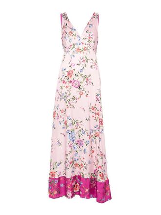 Liu Jo Long pink floral dress with crossed back