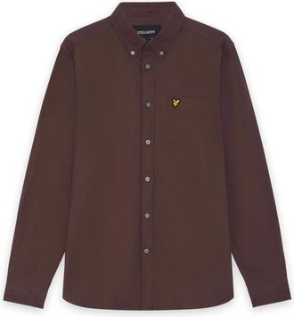 Lyle & Scott LS Geweven Overhemden Plain Oxford Overhemd - Heren - Casual Overhemden - Bruin - S - Overhemden
