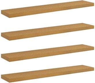 vidaXL Wall Shelf 4 pcs Beige 120 x 23.5 x 4 cm Engineered Wood vidaXL