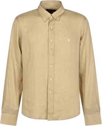 Polo Ralph Lauren Lange Mouwen Sportshirt - Heren - Casual Overhemden - Bruin - XL - Overhemden