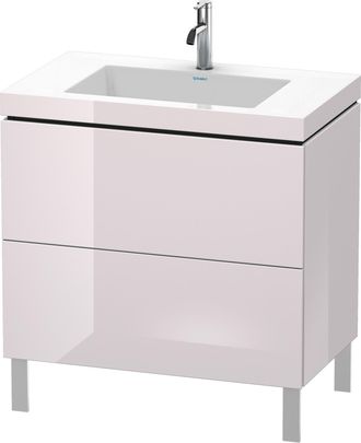 Duravit Lavabo Para Muebles Duravit L-cube C-bonded Con Base De Pie, 80x48 Cm, 2 Extra&iacute;bles, Sin Rebosadero, 1 Agujero Para Grifo, Color: Laca Blanca Lila Alt