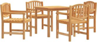 vidaXL 5 Piece Garden Dining Set Solid Wood Teak vidaXL