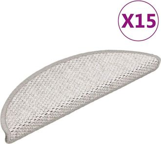 vidaXL Alfombrillas Autoadhesivas Sisal 15 Uds Platina 56x17x3 Cm Vidaxl