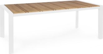 Outdoor Living Mesa de aluminio con tapa de Polywood 198x100 Blanca