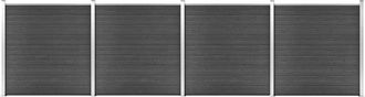 vidaXL Vidaxl - Juego De Paneles De Valla Wpc Negro 699x186 Cm
