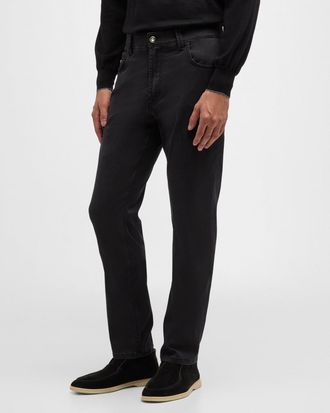 Stefano Ricci Mens Black-Wash Denim Jeans
