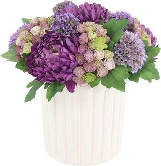 Creative Displays Inc. Handmade Faux Floral Centerpiece With Dahlias, Mums & Succulents