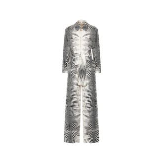 Roberto Cavalli Zebra-Print Jumpsuit - female - Roberto Cavalli - Jumpsuits - Black - XS - Jumpsuits & Playsuits