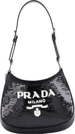 Prada Cleo Sequins Small shoulder bag - Zwart