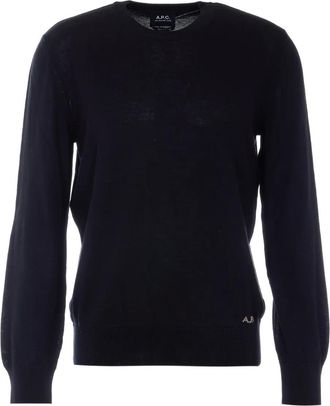 A.P.C. embroidered-logo crew-neck sweater - Zwart