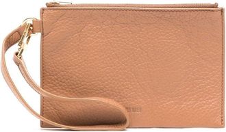 Yu Mei embossed-logo detail clutch bag - women - Deer Nappa/Polyester - OS - Brown