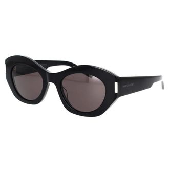 Saint Laurent Sunglasses, unisex, Black, 52 MM, Cat-eye sunglasses with iconic metal details