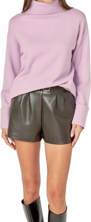 English Factory Clarissa Turtleneck Sweater In Lilac