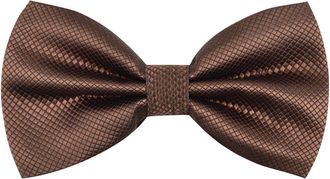 Alizeal Mens Solid Color Bow tie Polyester Pre Tied Wedding Bow Tie, coffee