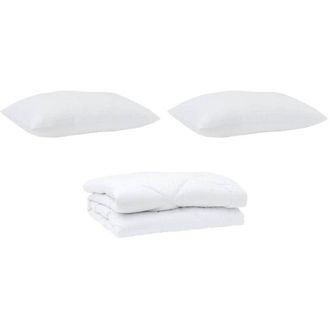 vidaXL Juego de Edredón 3 pcs Blanco 200 x 220 cm Microfibra Vidaxl