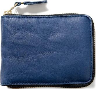 Comme Des Garçons Portemonnee met rits en gewassen effect - Blauw