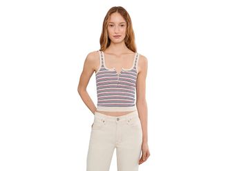 Free People Striped Simply Soft Cami Womens Clothing Peri Combo : L-XL (US Womens 14-16), Cotton/Elastane/Nylon
