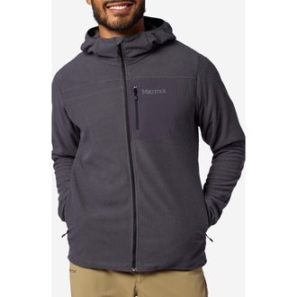 Marmot AirFleece Zip Hoodie in Blackened at Nordstrom, Size Xx-Large
