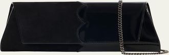 Akris Anouk Small Leather & Suede Trapezoid Clutch Bag