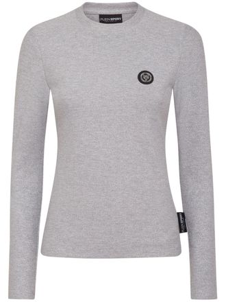 Plein Sport glitter-embellished logo-patch T-shirt - Grey