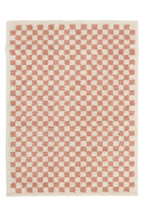 AFK Living Alfombra de pelo alto f&aacute;cil de mantener rosa 160 x 213 cm