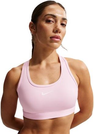 Nike Womens Dri-FIT Swoosh Medium Support Bra - Pink Foam/Stone Mauve/White Size XXL
