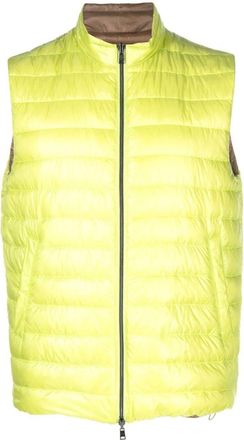 Herno quilted reversible down gilet - men - Polyamide/Polyamide/Feather Down - 52 - Yellow