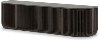 Woodek Mueble de tv en roble macizo con acabado espresso