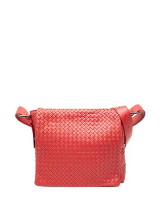 Bottega Veneta 2012-2025 Nappa Intrecciato Flap crossbody bag - women - Nappa Leather - One Size - Red