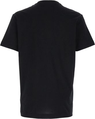 Dolce & Gabbana Mens T-Shirt With Signature Logo Black Cotton T-Shirts And Polos