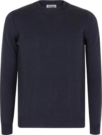 Roberto Collina Round-neck Truien - Heren - Ronde hals truien - Blauw - M - Truien & Vesten