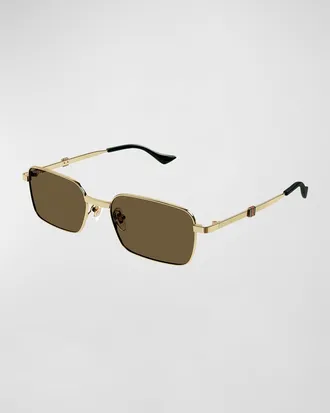 Gucci Men & apos;s Metal Rectangle Sunglasses