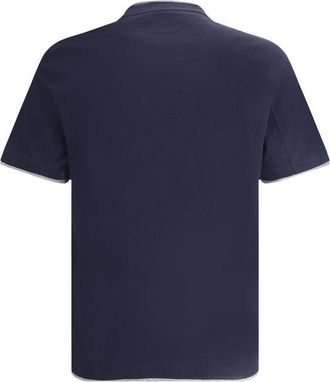 Brunello Cucinelli Mens Blue Cotton T-Shirt