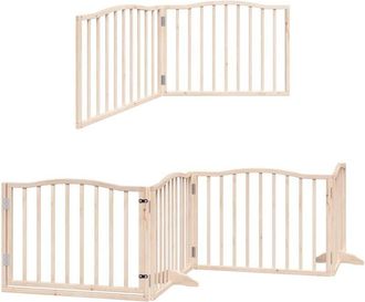 vidaXL Dog Gate with Door Foldable 12 Panels 960 cm Poplar Wood vidaXL