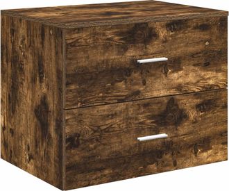 vidaXL Mueble De Ba&ntilde;o Montado En La Pared Roble Ahumado Vidaxl