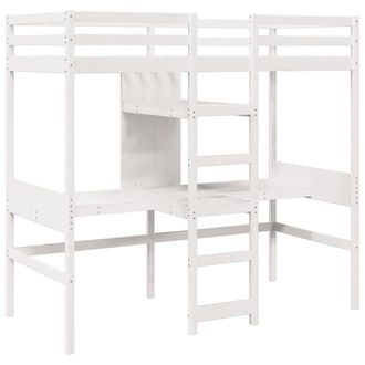 Berkfield Home Loft Bed Frame without Mattress White 80x200cm Solid Wood Pine | Size: 80x200 cm