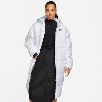 Nike Womens Nike Sportswear Classic Puffer Therma-FIT Loose Hooded Parka in White | FB7675-100