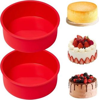 OEM Juego De 2 Moldes Redondos De Silicona De 15 Cm Para Hornear Pasteles Y Panes