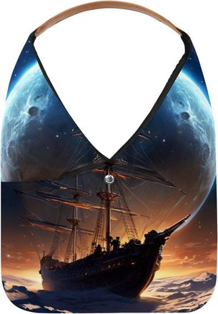 Generic Ancient Space Ship Reusable Lightweight Grocery Bags - Foldable Into Compact Pouch, Washable & Sturdy, Multipurpose for Shopping and Travel