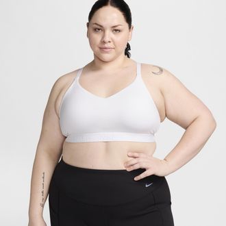 Nike Womens Indy Light Support Padded Adjustable Sports Bra (Plus Size) in White | FD1064-100