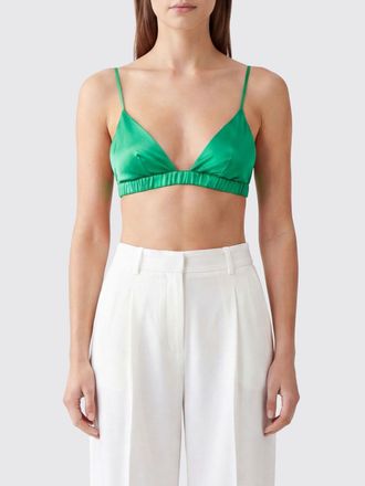 Frankie Shop Nina V-Neck Cropped Satin Bralette Top