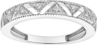 LuvMyJewelry Prism 14K Gold Round Diamond Studded Stackable Ring - 0.05cts