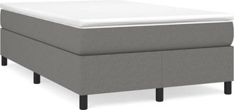 vidaXL Cama Box Spring Con Colch&oacute;n Tela Gris Oscuro 120x190 Cm Vidaxl